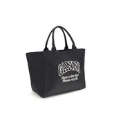 Ganni Black Cotton Shoulder Bag